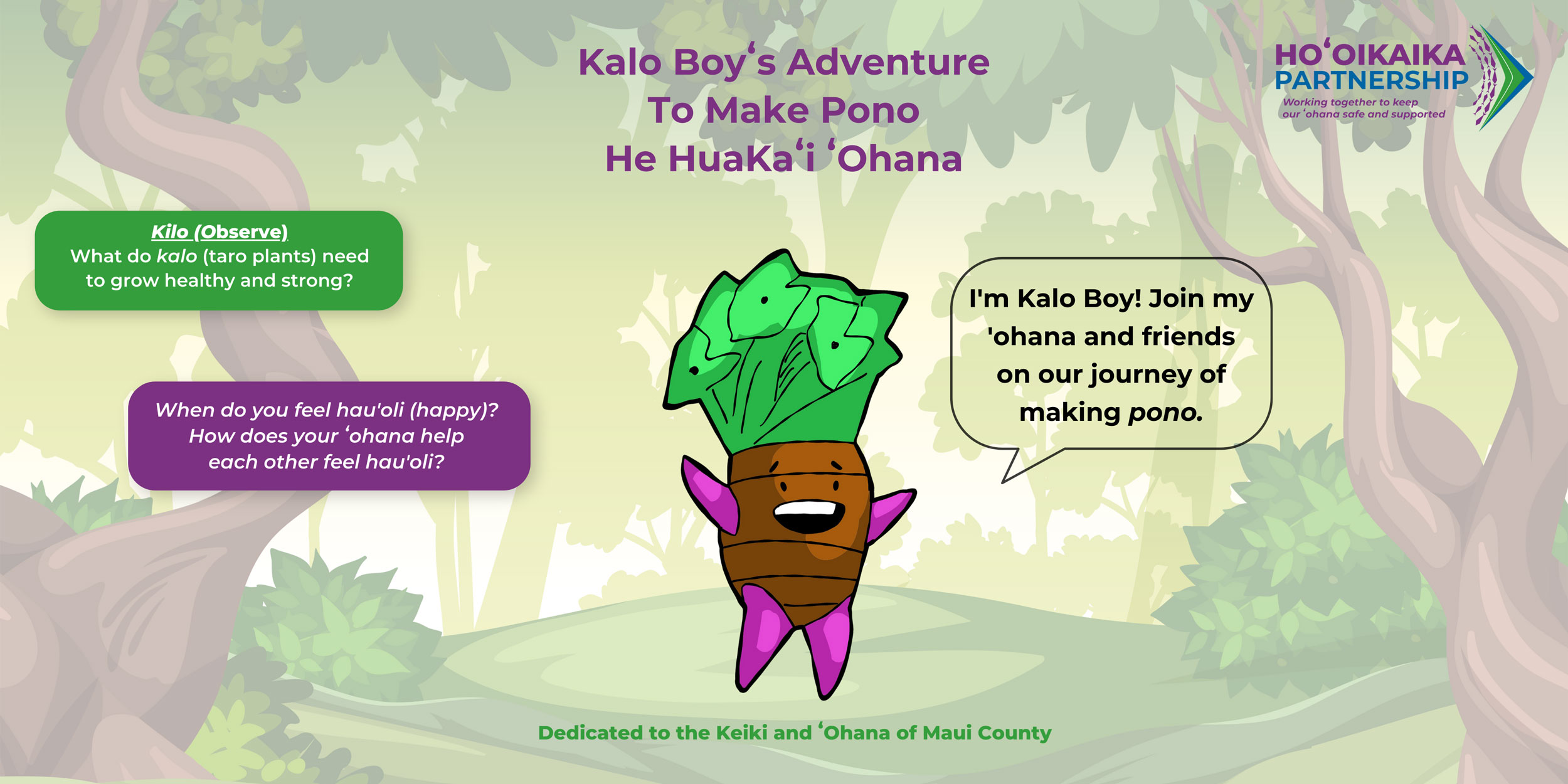 Hoʻoikaika Partnership Kalo Boy book Maui Family Article 2023-Header
